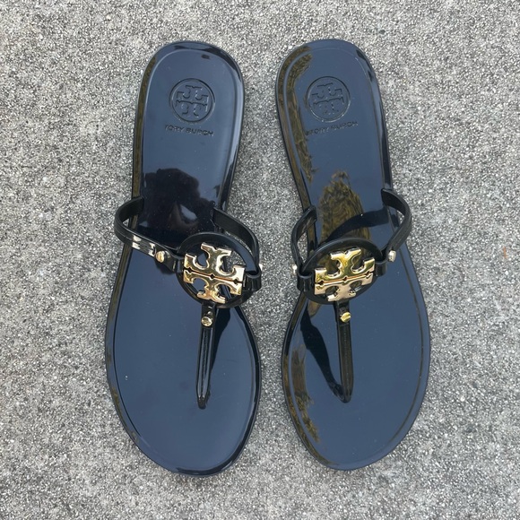 Tory Burch black jelly sandals women’s 9M - Picture 1 of 3